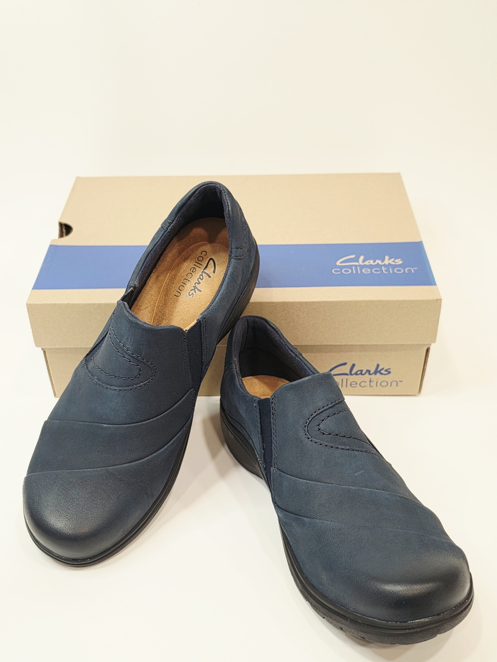 Clarks Carleigh Abby casual comfort loafers Navy Blue